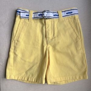 Janie and Jack Twill light yellow twill short with belt